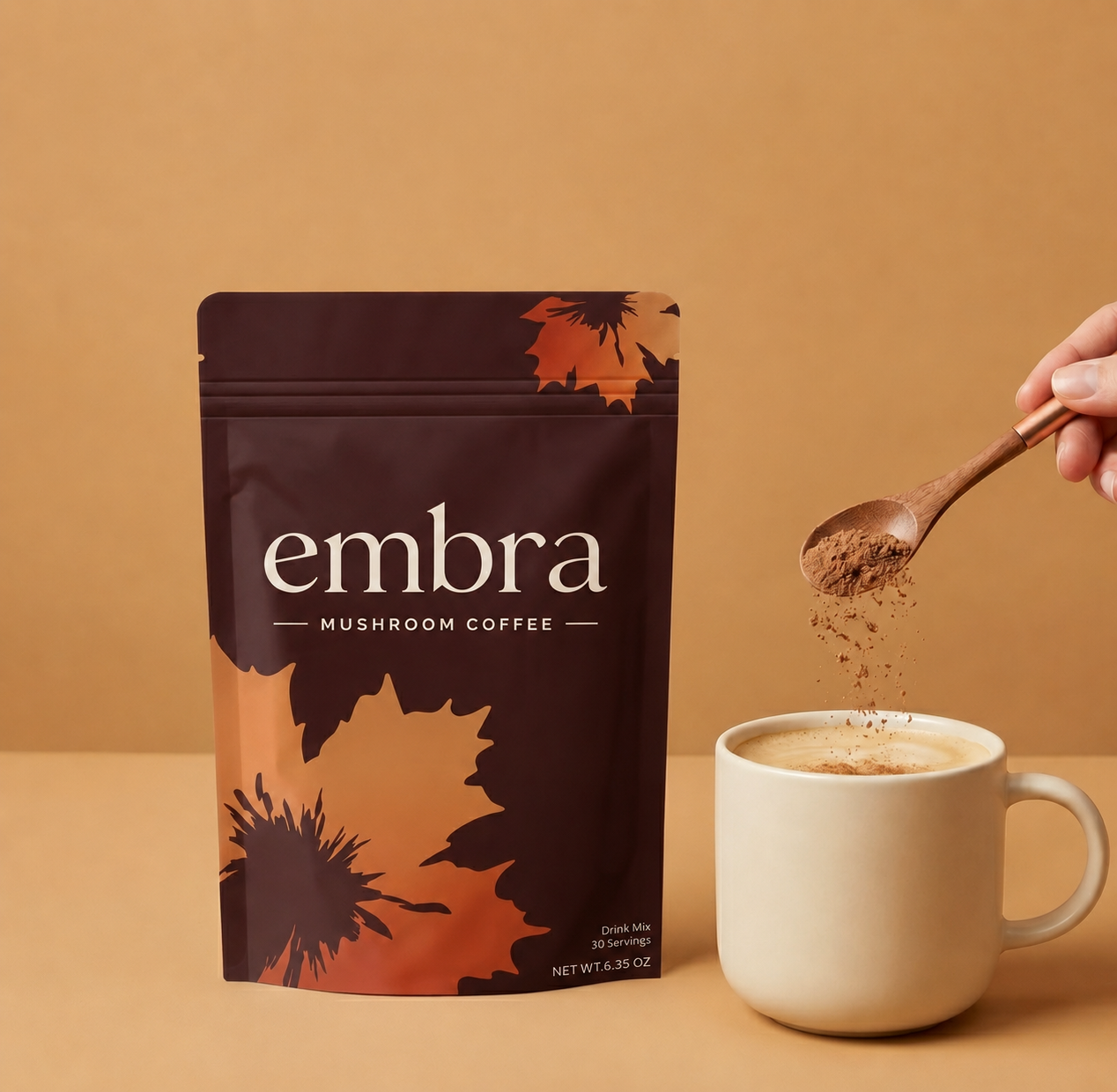 Embra mushroom coffee latte