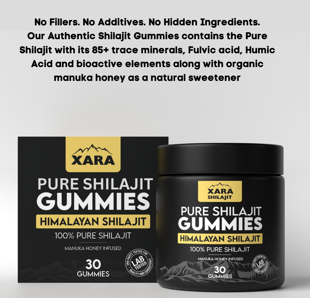Glytze Gummies – Pure Shilajit + Manuka Honey – Testosterone & Libido Support – 30 Count
