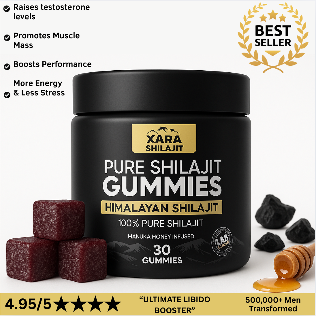 Glytze Pure Shilajit Gummies (+4 FREE GIFTS)