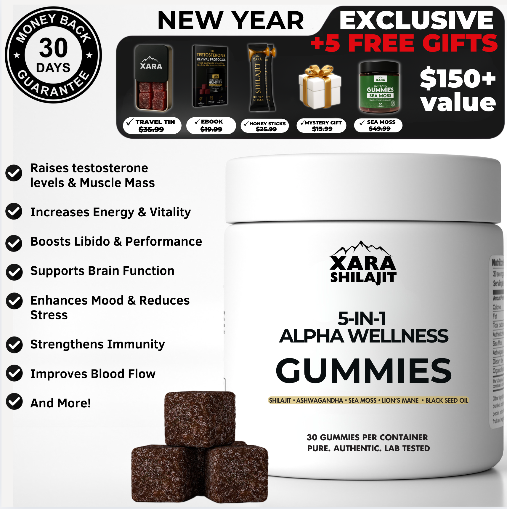 Glytze 5 in 1 Alpha wellness gummies