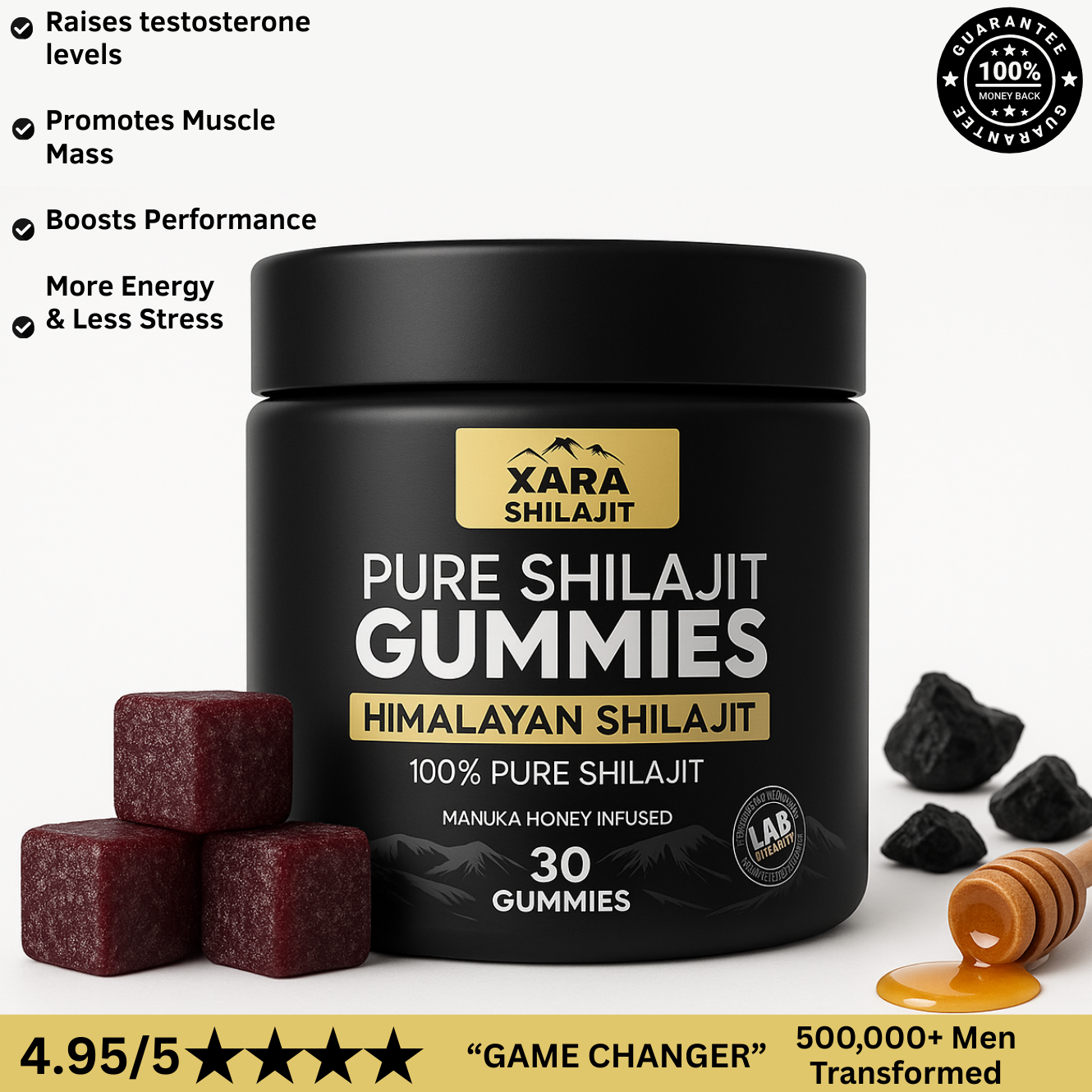 Glytze Pure Shilajit Gummies 3 MONTH SUPPLY